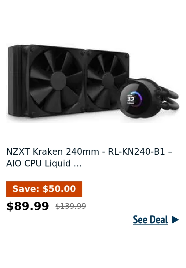 NZXT Kraken 240mm - RL-KN240-B1 – AIO CPU Liquid ...