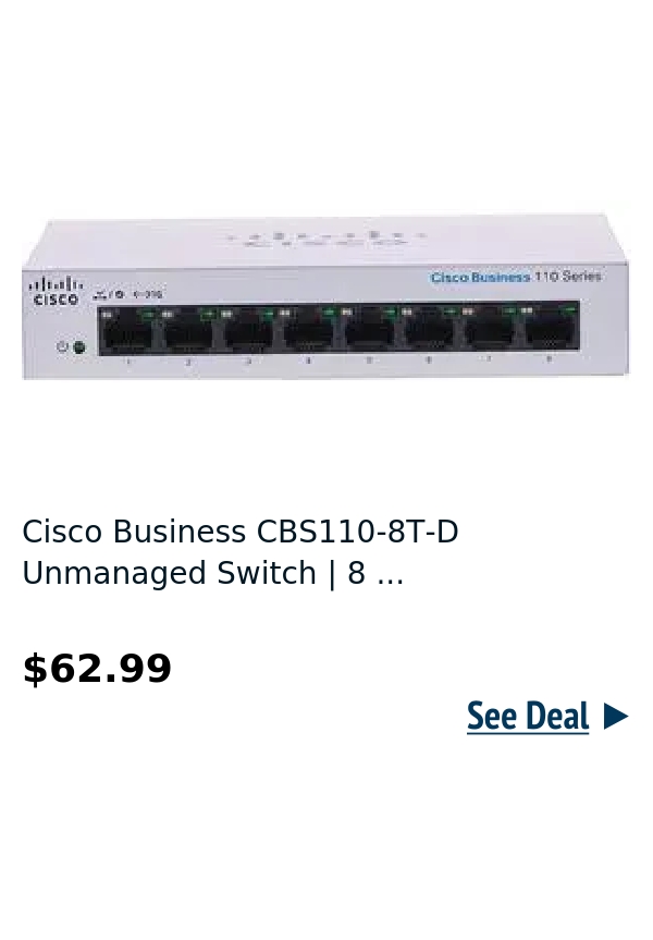 Cisco Business CBS110-8T-D Unmanaged Switch | 8 ...