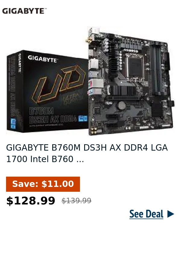 GIGABYTE B760M DS3H AX DDR4 LGA 1700 Intel B760 ...