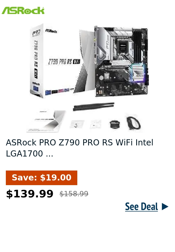 ASRock PRO Z790 PRO RS WiFi Intel LGA1700 ...