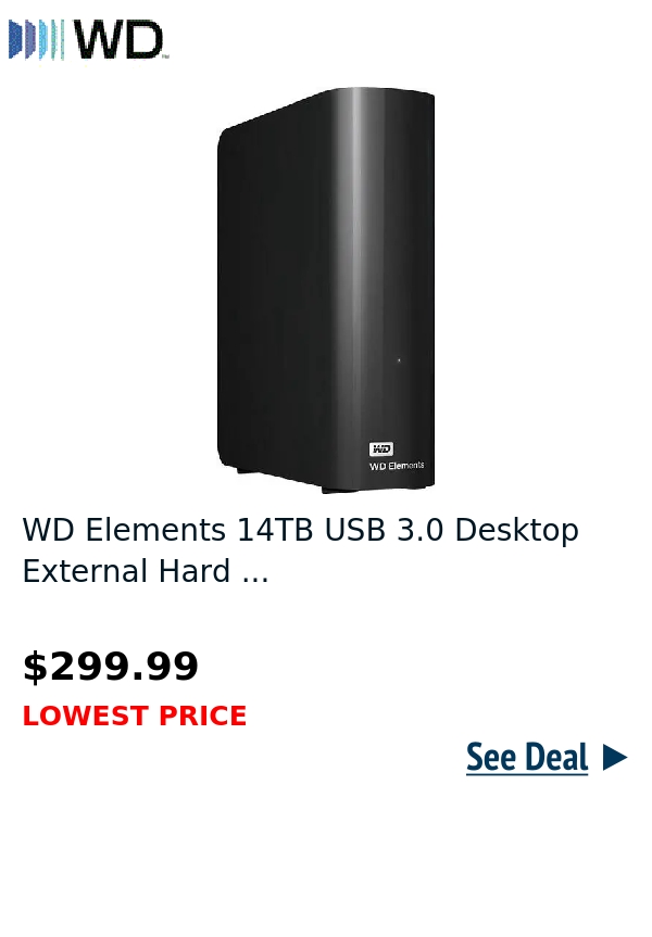 WD Elements 14TB USB 3.0 Desktop External Hard ...