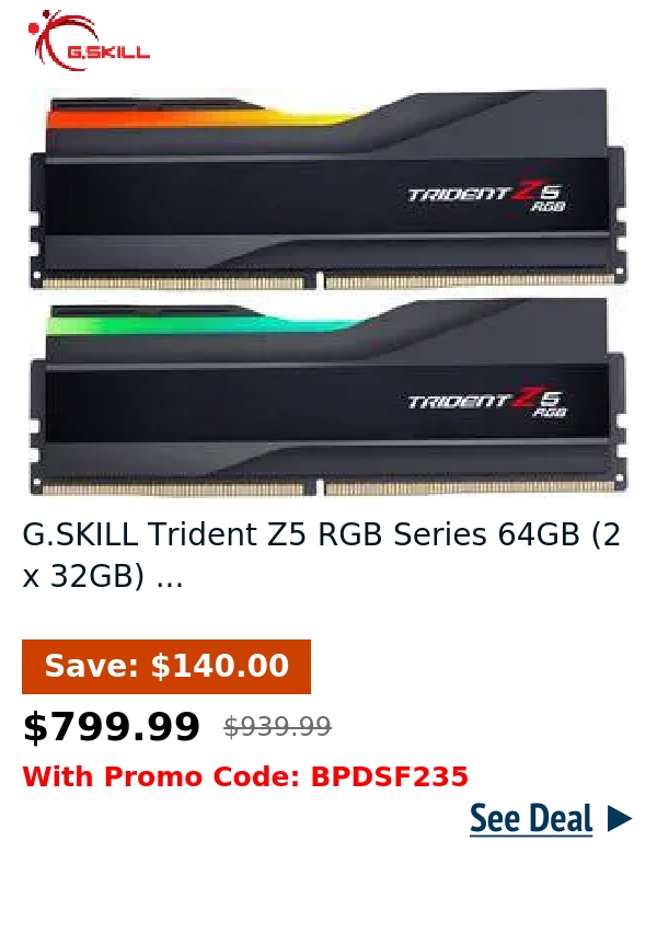 G.SKILL Trident Z5 RGB Series 64GB (2 x 32GB) ...