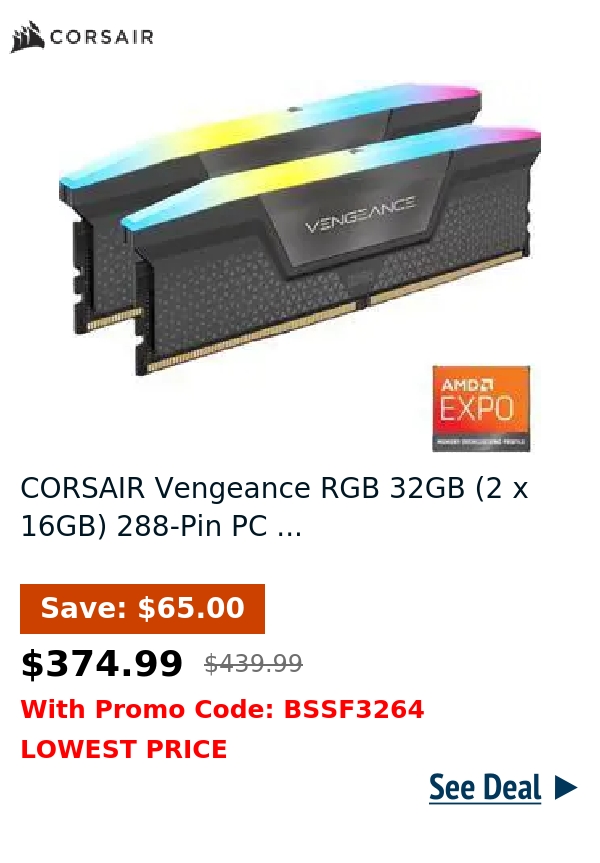 CORSAIR Vengeance RGB 32GB (2 x 16GB) 288-Pin PC ...