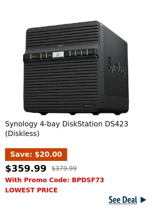 Synology 4-bay DiskStation DS423 (Diskless) 