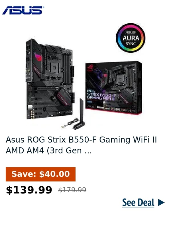 Asus ROG Strix B550-F Gaming WiFi II AMD AM4 (3rd Gen ...