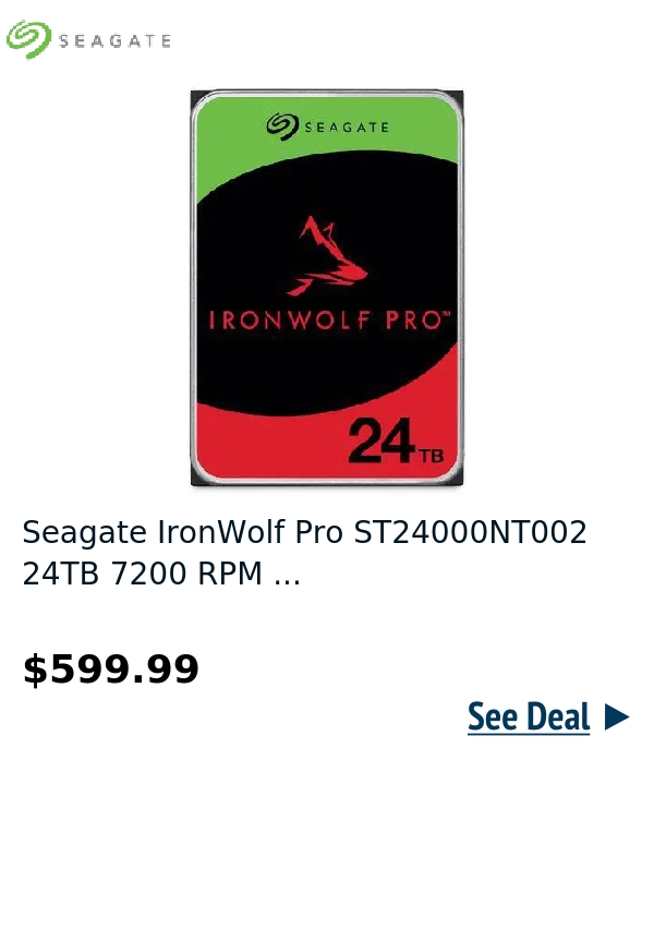 Seagate IronWolf Pro ST24000NT002 24TB 7200 RPM ...
