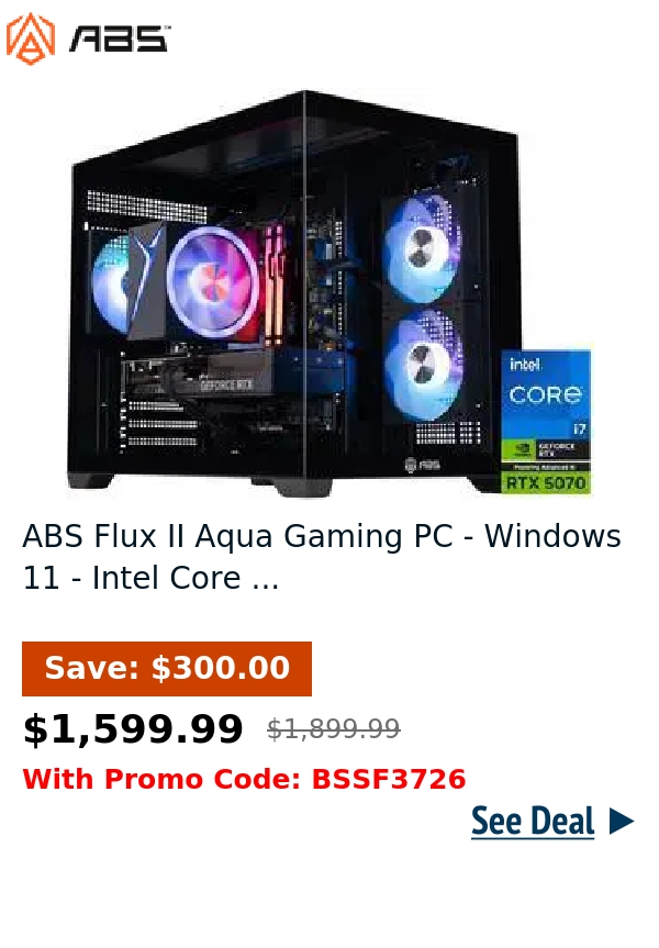 ABS Flux II Aqua Gaming PC - Windows 11 - Intel Core ...