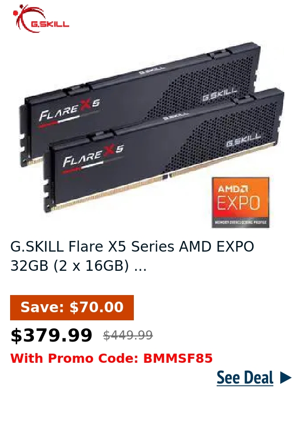 G.SKILL Flare X5 Series AMD EXPO 32GB (2 x 16GB) ...