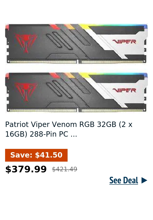 Patriot Viper Venom RGB 32GB (2 x 16GB) 288-Pin PC ...