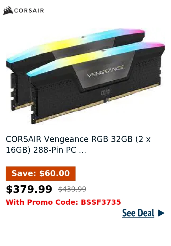 CORSAIR Vengeance RGB 32GB (2 x 16GB) 288-Pin PC ...