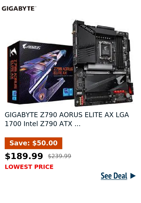 GIGABYTE Z790 AORUS ELITE AX LGA 1700 Intel Z790 ATX ...