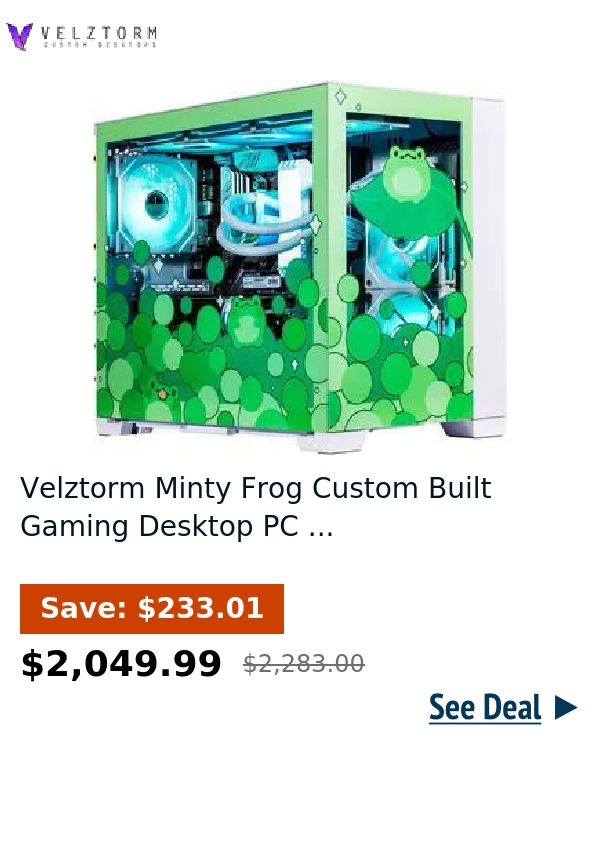 Velztorm Minty Frog Custom Built Gaming Desktop PC ...