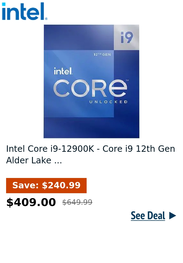 Intel Core i9-12900K - Core i9 12th Gen Alder Lake ...