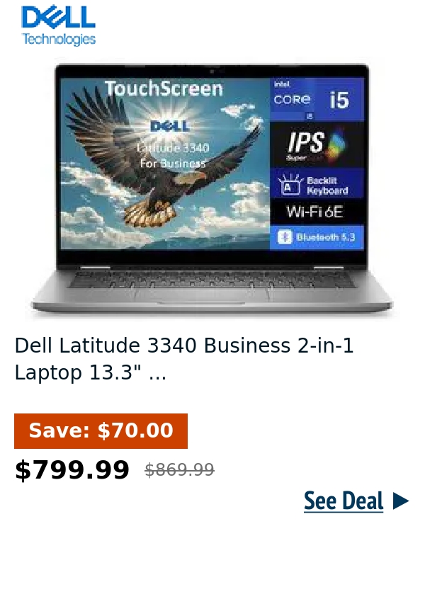 Dell Latitude 3340 Business 2-in-1 Laptop 13.3