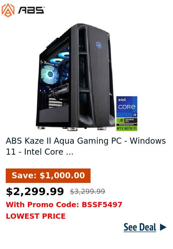 ABS Kaze II Aqua Gaming PC - Windows 11 - Intel Core ...