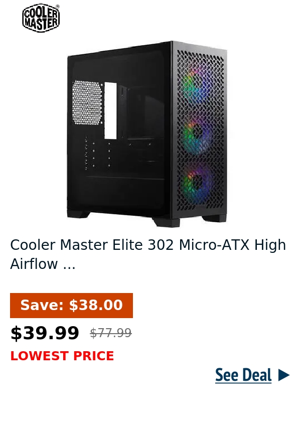 Cooler Master Elite 302 Micro-ATX High Airflow ...