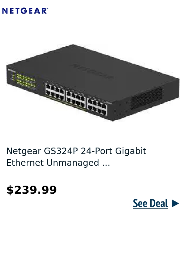Netgear GS324P 24-Port Gigabit Ethernet Unmanaged ...