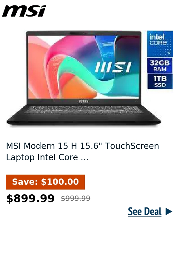 MSI Modern 15 H 15.6