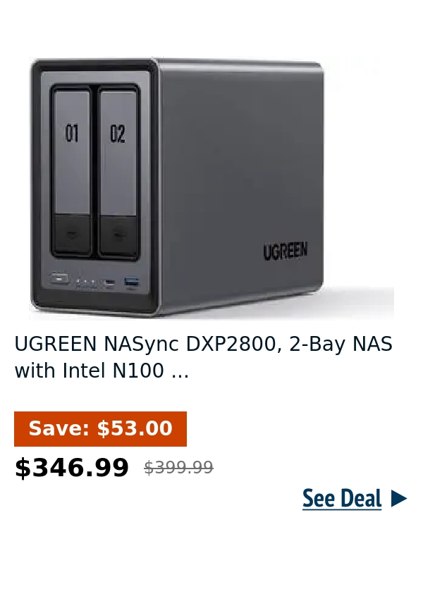 UGREEN NASync DXP2800, 2-Bay NAS with Intel N100 ...