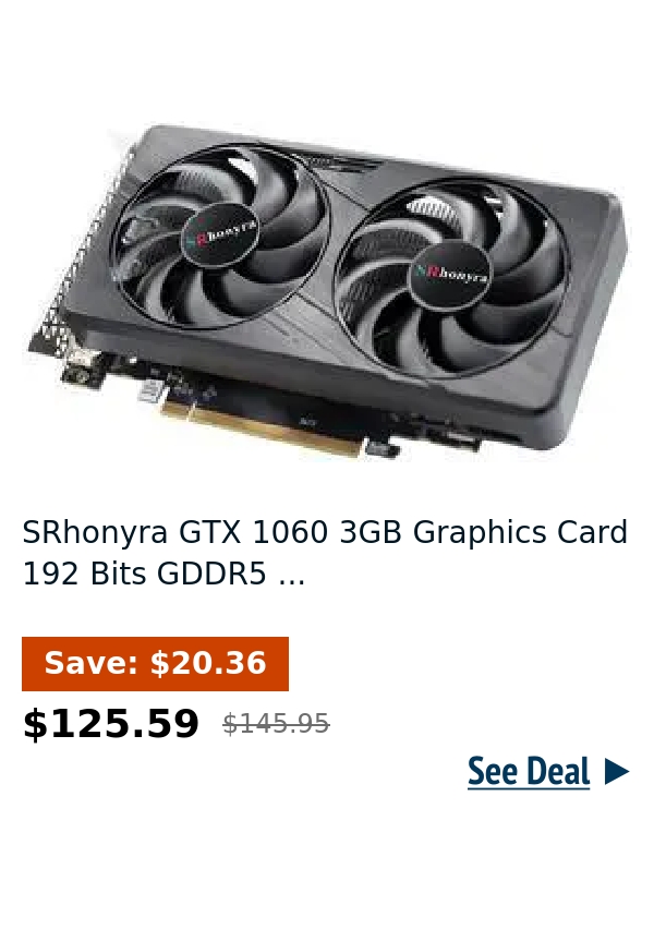 SRhonyra GTX 1060 3GB Graphics Card 192 Bits GDDR5 ...