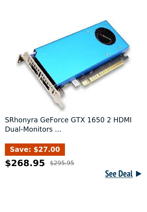 SRhonyra GeForce GTX 1650 2 HDMI Dual-Monitors ...