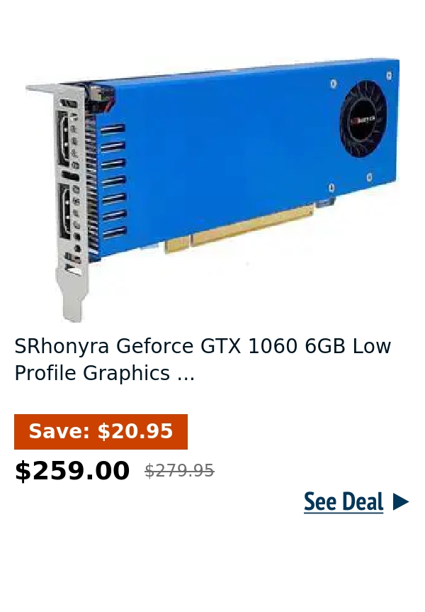 SRhonyra Geforce GTX 1060 6GB Low Profile Graphics ...