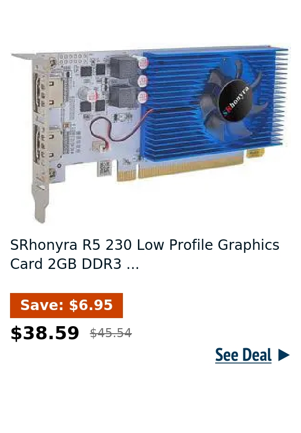SRhonyra R5 230 Low Profile Graphics Card 2GB DDR3 ...