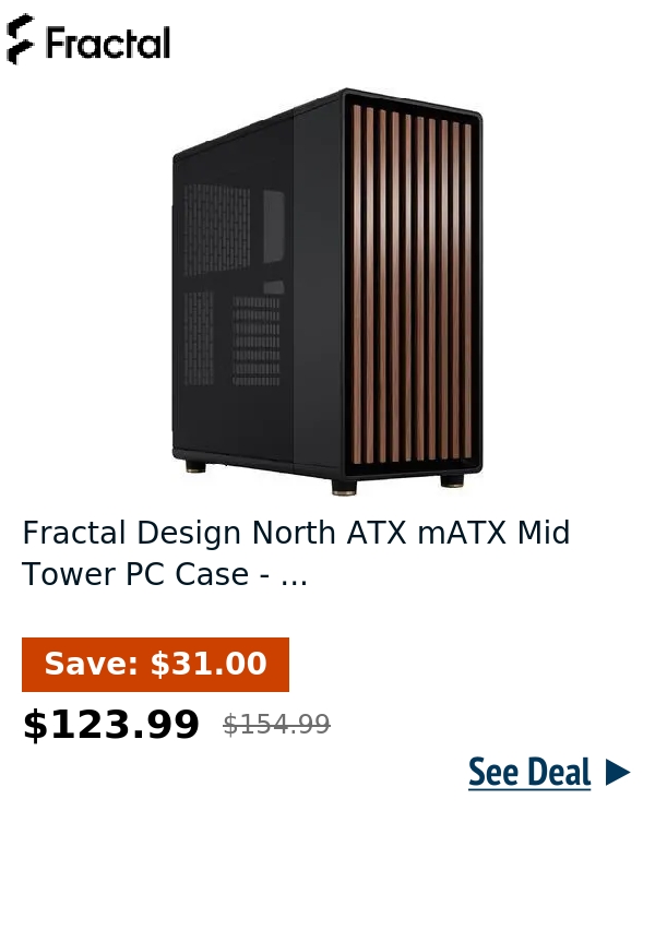 Fractal Design North ATX mATX Mid Tower PC Case - ...