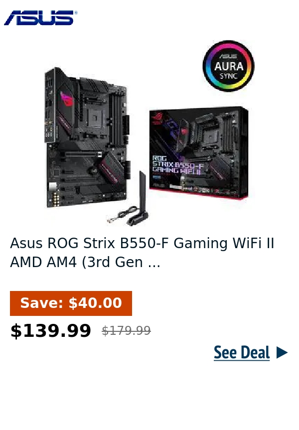 Asus ROG Strix B550-F Gaming WiFi II AMD AM4 (3rd Gen ...