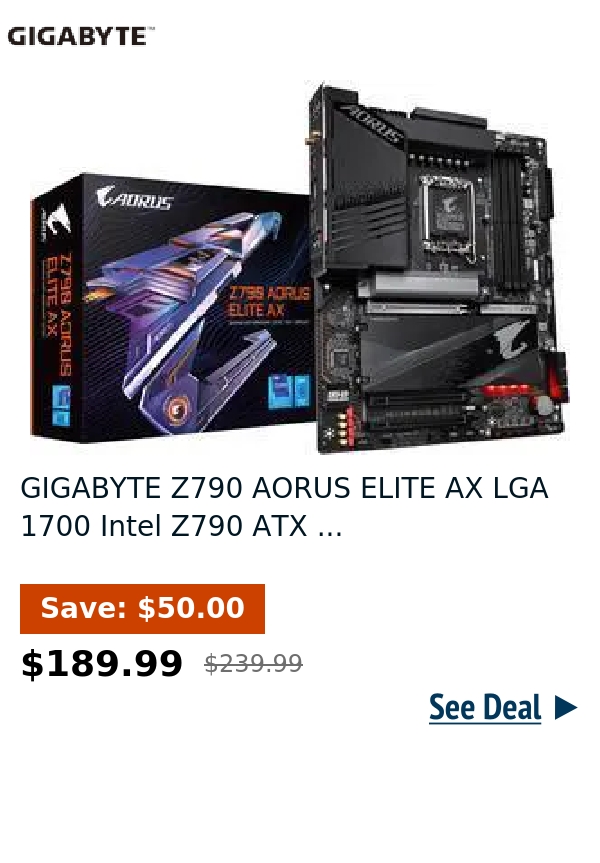 GIGABYTE Z790 AORUS ELITE AX LGA 1700 Intel Z790 ATX ...