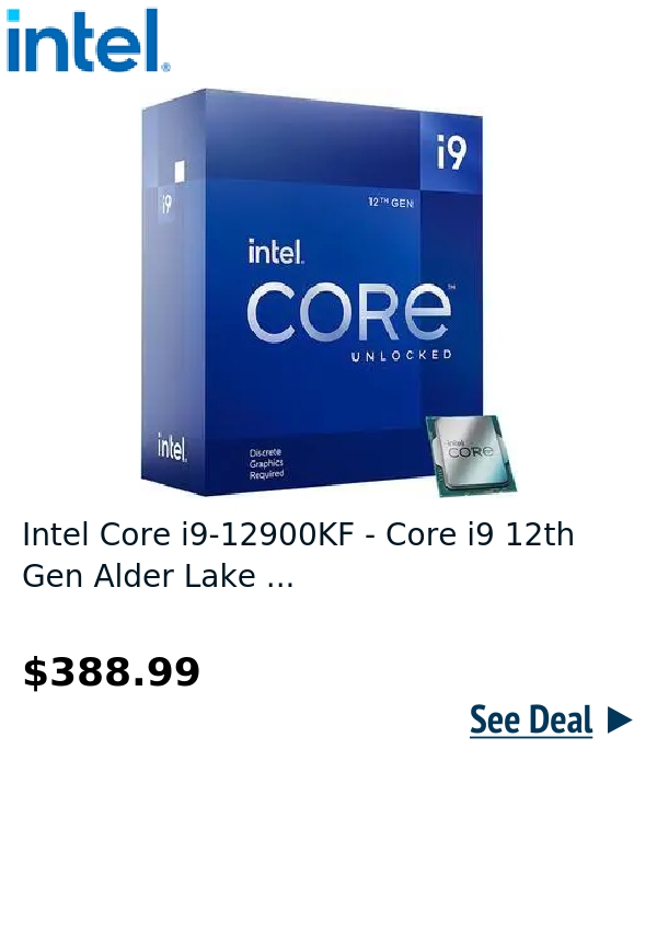 Intel Core i9-12900KF - Core i9 12th Gen Alder Lake ...