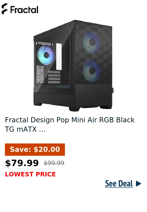 Fractal Design Pop Mini Air RGB Black TG mATX ...