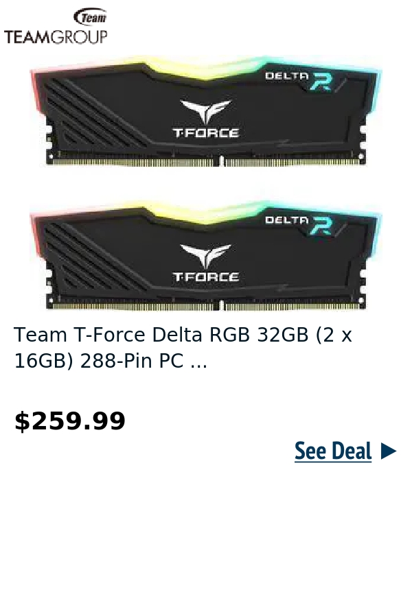Team T-Force Delta RGB 32GB (2 x 16GB) 288-Pin PC ...
