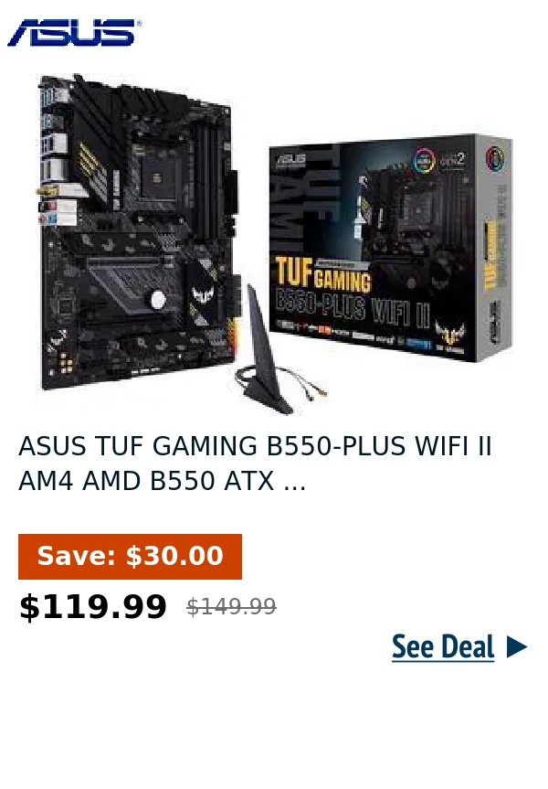 ASUS TUF GAMING B550-PLUS WIFI II AM4 AMD B550 ATX ...