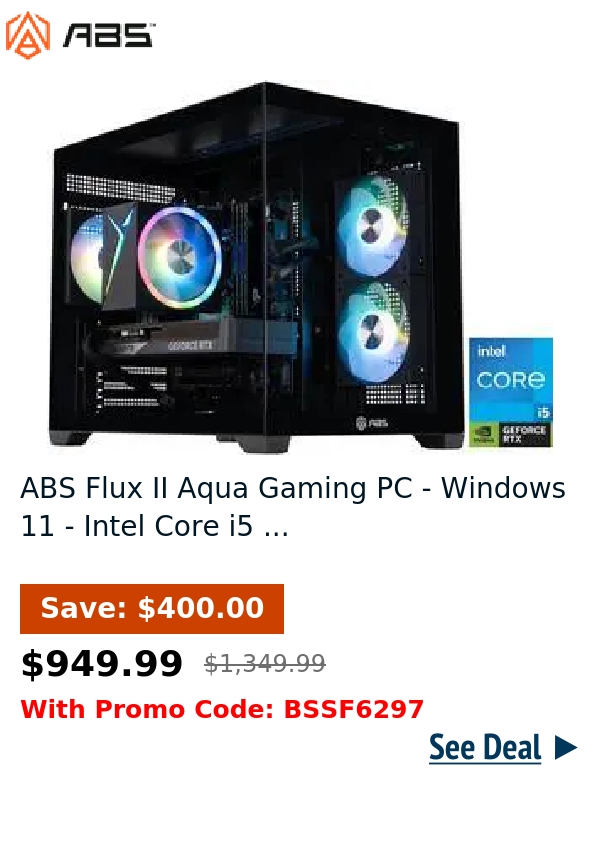 ABS Flux II Aqua Gaming PC - Windows 11 - Intel Core i5 ...