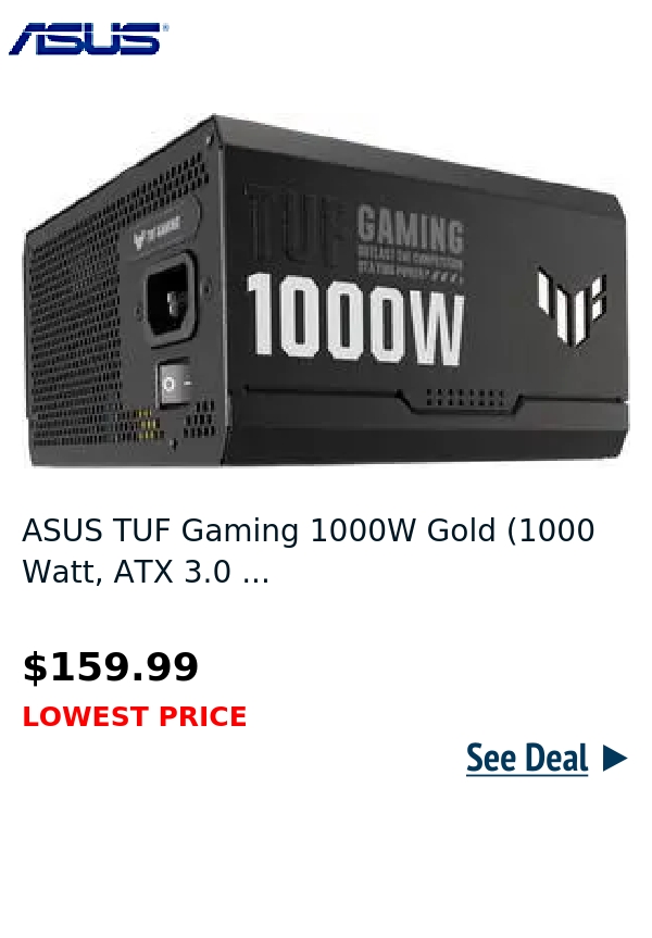 ASUS TUF Gaming 1000W Gold (1000 Watt, ATX 3.0 ...
