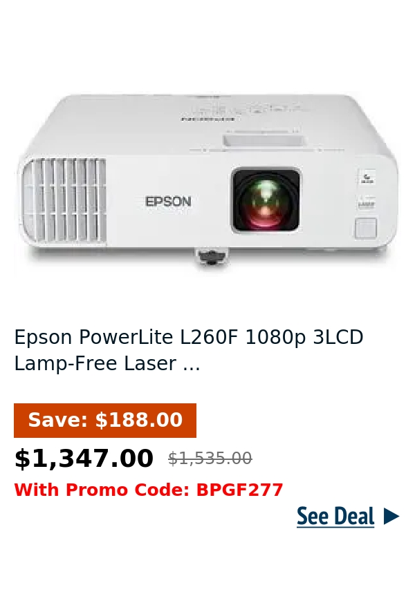 Epson PowerLite L260F 1080p 3LCD Lamp-Free Laser ...