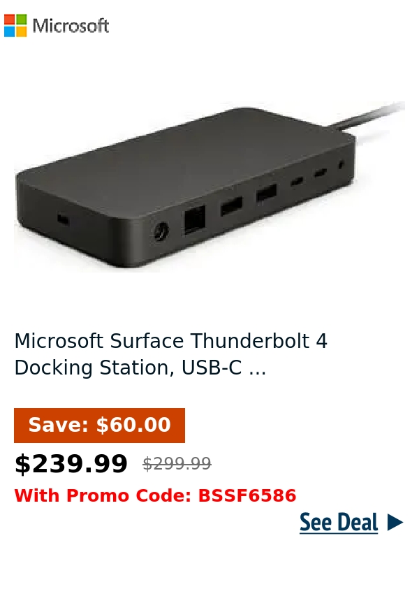 Microsoft Surface Thunderbolt 4 Docking Station, USB-C ...