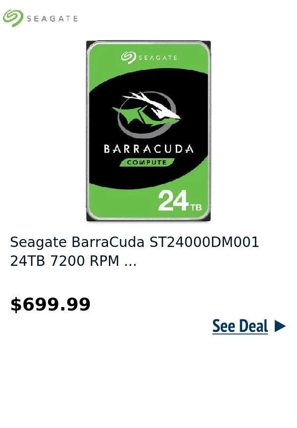 Seagate BarraCuda ST24000DM001 24TB 7200 RPM ...