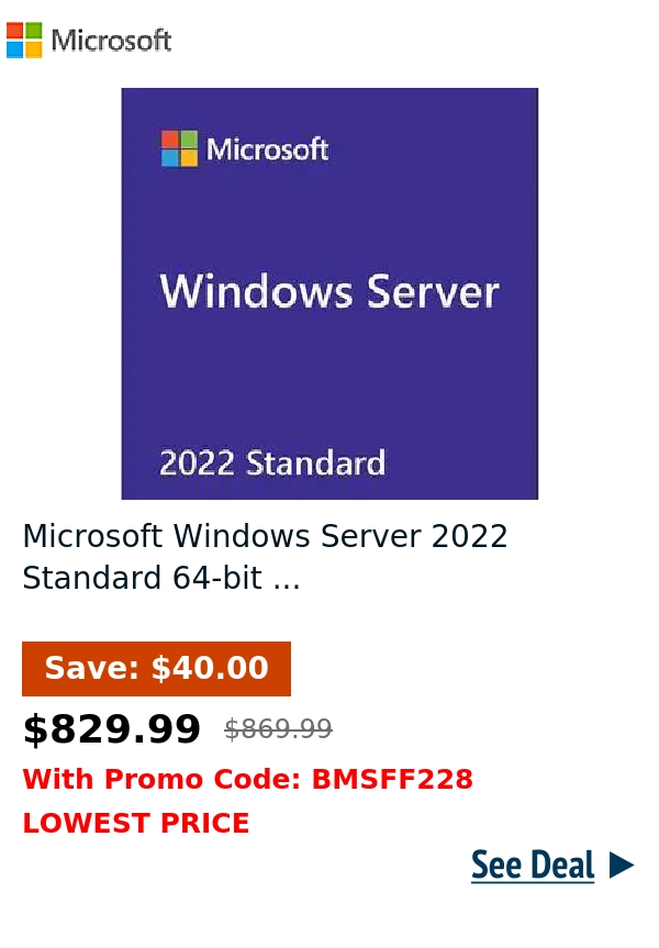Microsoft Windows Server 2022 Standard 64-bit ...