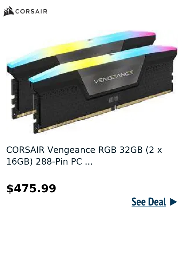 CORSAIR Vengeance RGB 32GB (2 x 16GB) 288-Pin PC ...