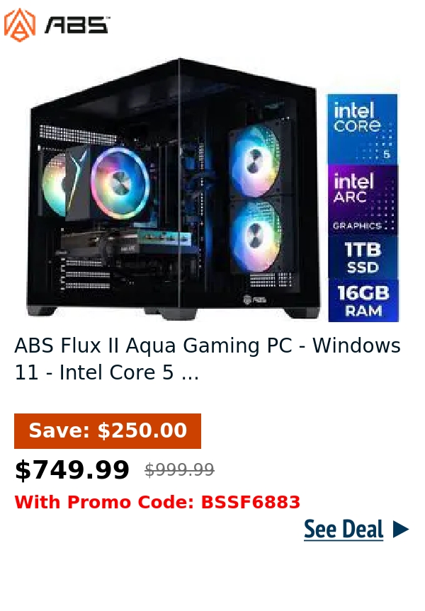 ABS Flux II Aqua Gaming PC - Windows 11 - Intel Core 5 ...