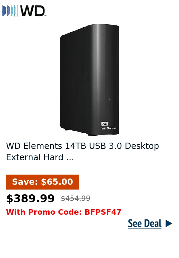 WD Elements 14TB USB 3.0 Desktop External Hard ...