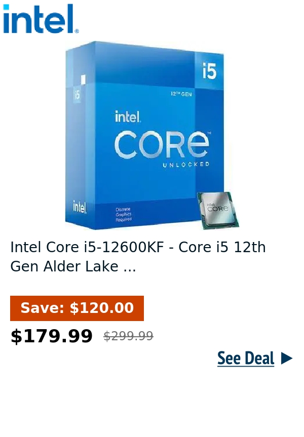Intel Core i5-12600KF - Core i5 12th Gen Alder Lake ...