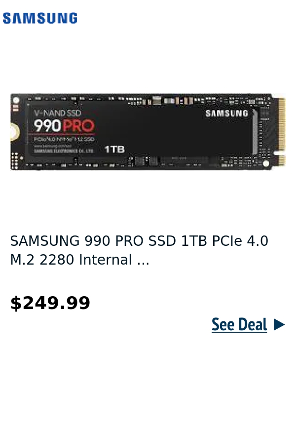 SAMSUNG 990 PRO SSD 1TB PCIe 4.0 M.2 2280 Internal ...