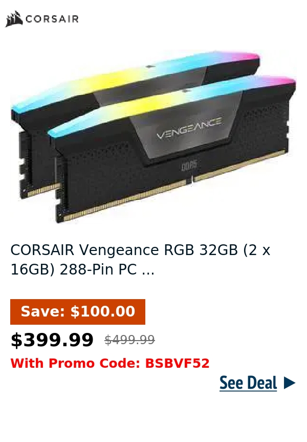 CORSAIR Vengeance RGB 32GB (2 x 16GB) 288-Pin PC ...