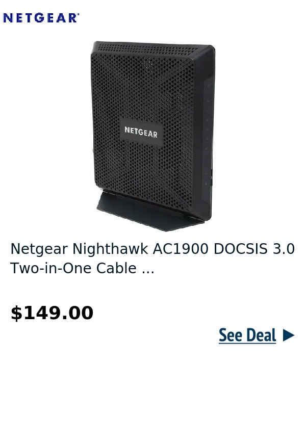 Netgear Nighthawk AC1900 DOCSIS 3.0 Two-in-One Cable ...