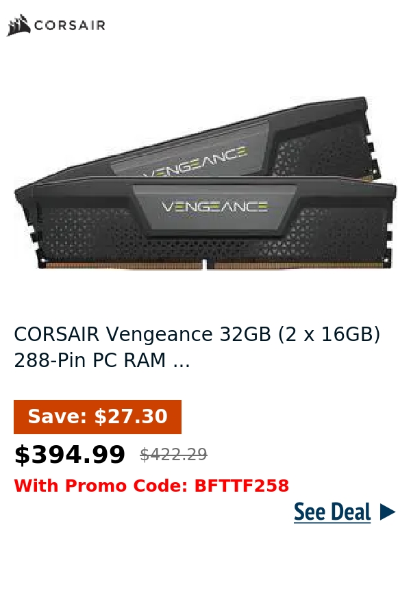 CORSAIR Vengeance 32GB (2 x 16GB) 288-Pin PC RAM ...