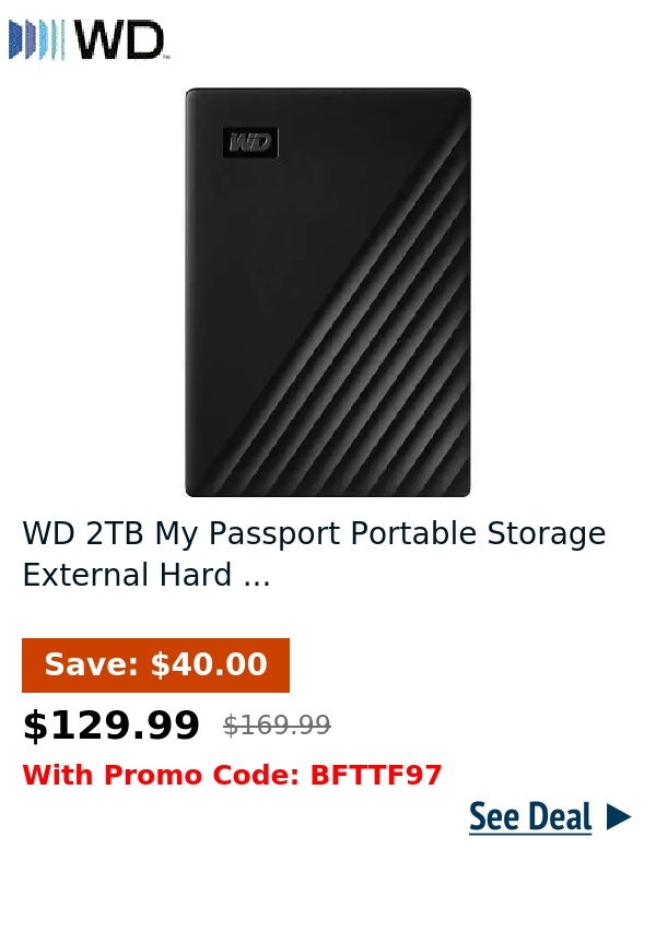 WD 2TB My Passport Portable Storage External Hard ...