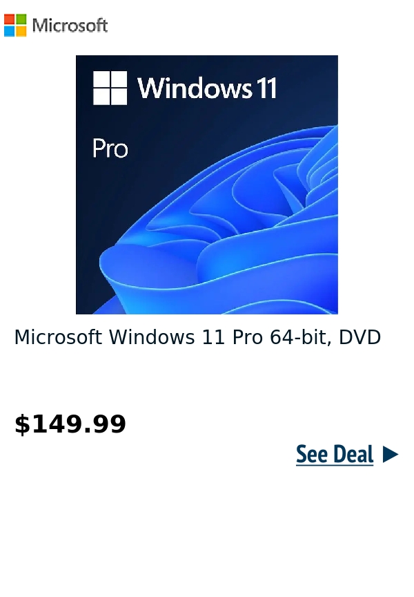 Microsoft Windows 11 Pro 64-bit, DVD 